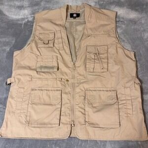 Rothco Fishing Utility Vest Khaki Tan Multi Pocket Work Outdoor Mens XL